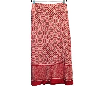 🩷 3/$15 Faded Glory Red and White Patterned Strapless Dress, Size Large (12/14)